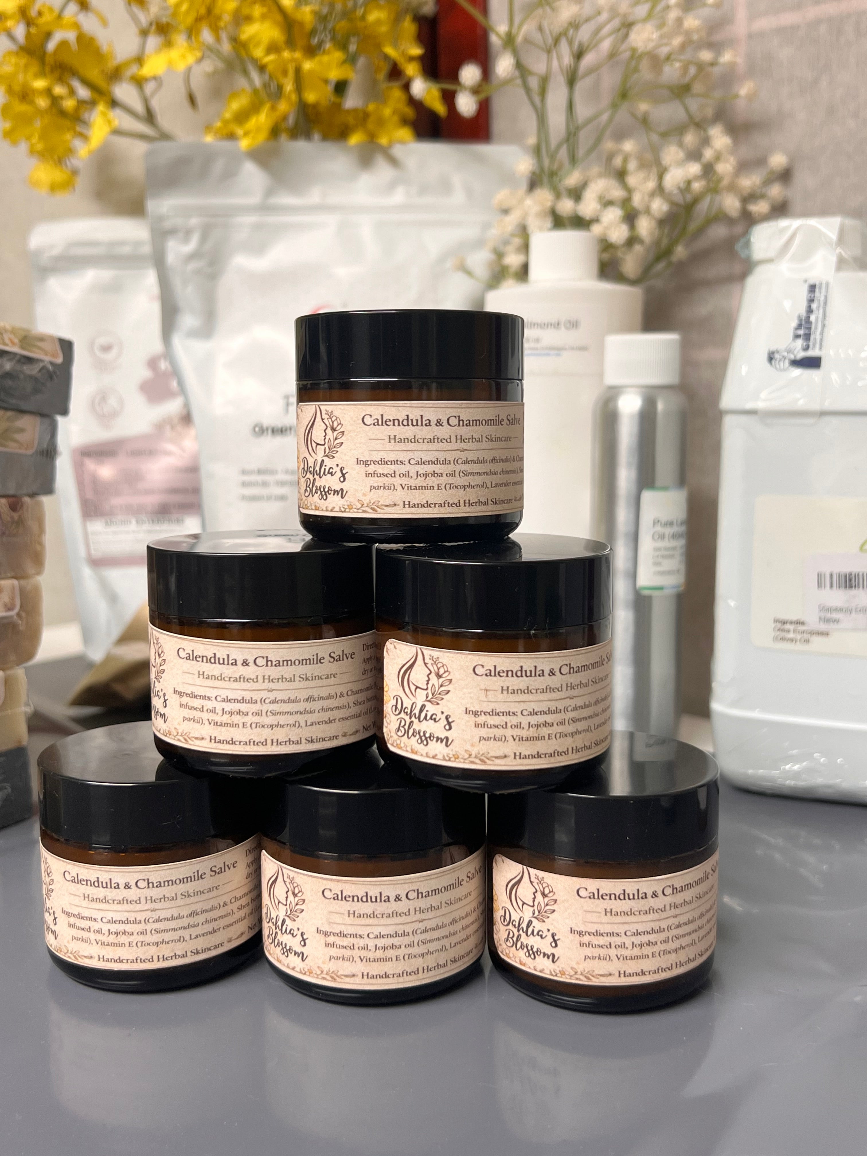 (Handcrafted) Calendula & Chamomile Herbal salve 2oz