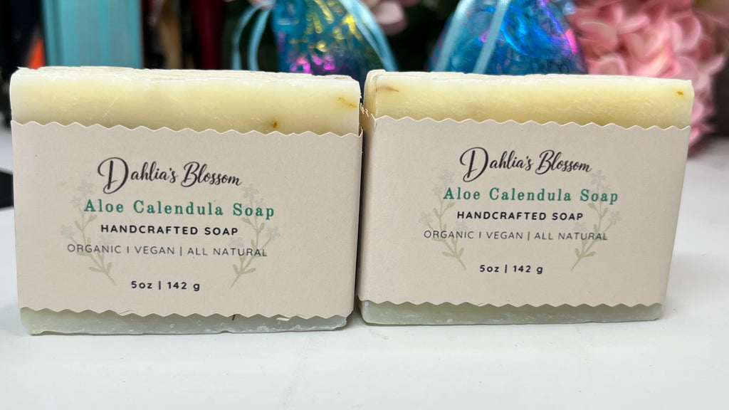 Aloe Calendula Soap 5oz (Vegan, All Natural, Aloe) Handmade