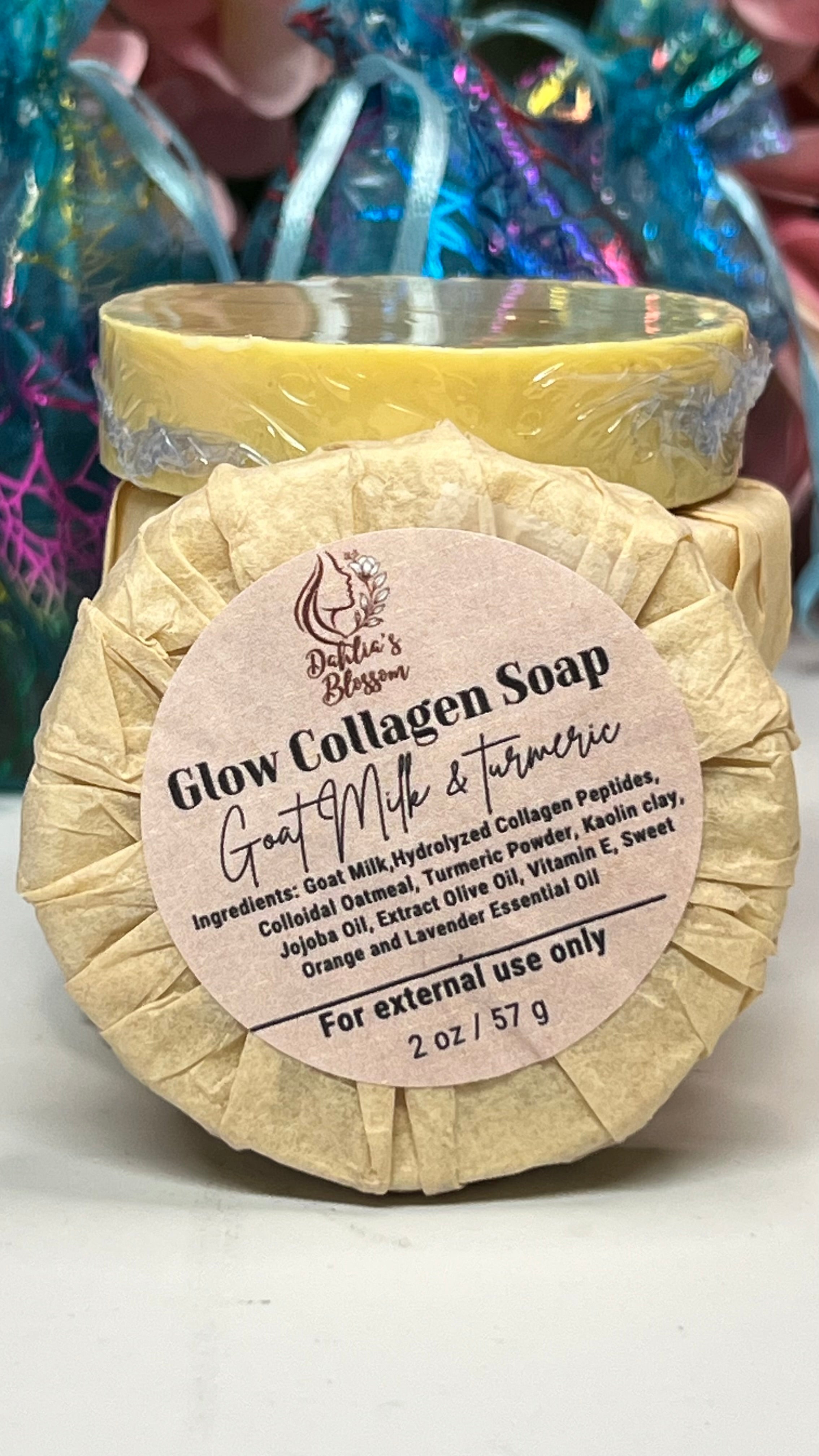 Glow Collagen soap 2oz / 57 g (Goat Milk & Turmeric) Handmade
