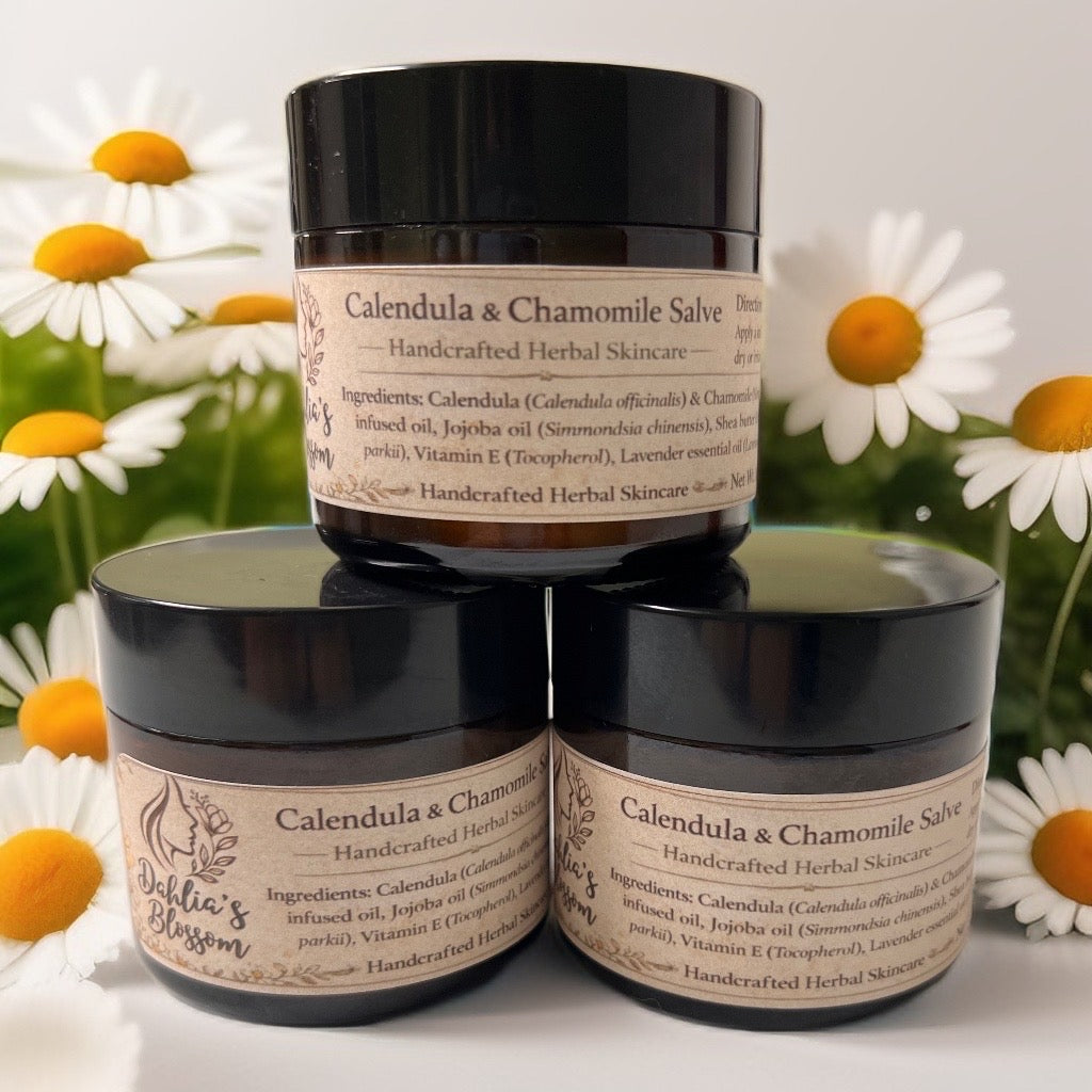 (Handcrafted) Calendula & Chamomile Herbal salve 2oz